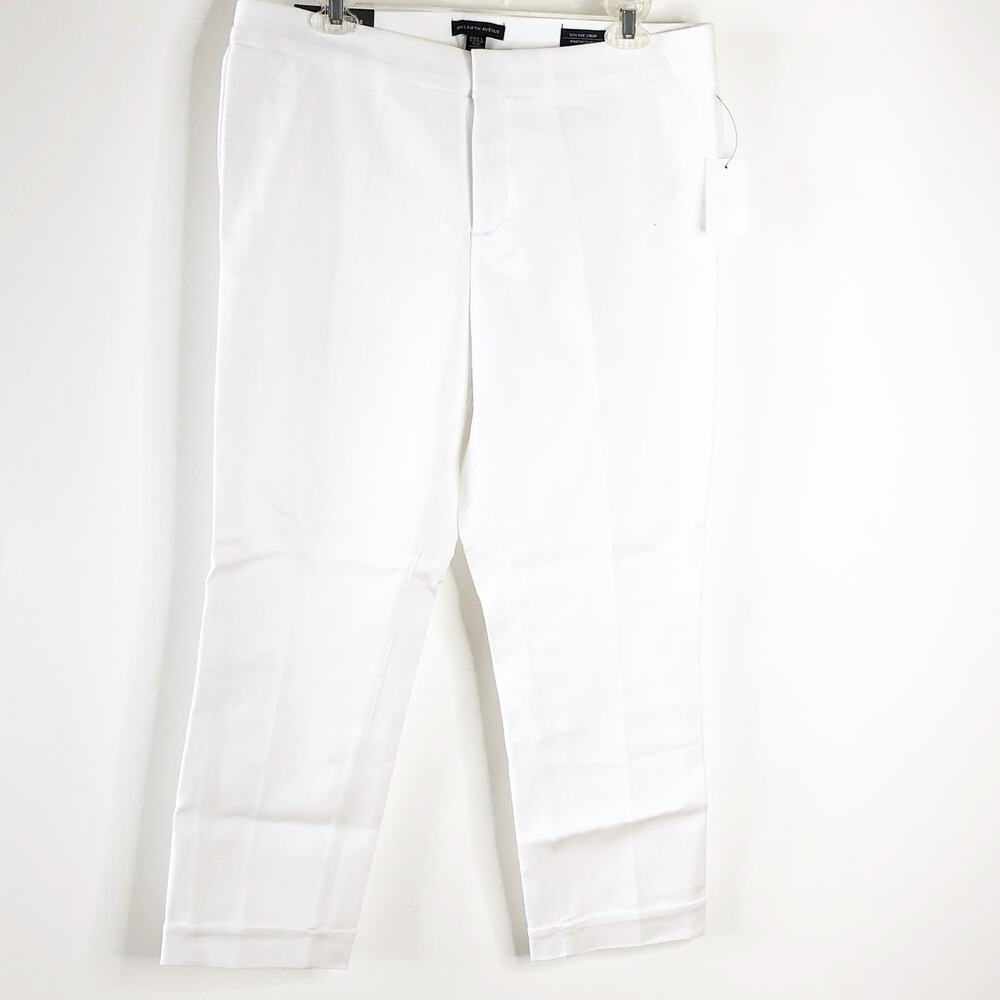 Saks 5th Avenue White dress pants crop new with tags 12 Pantacorp